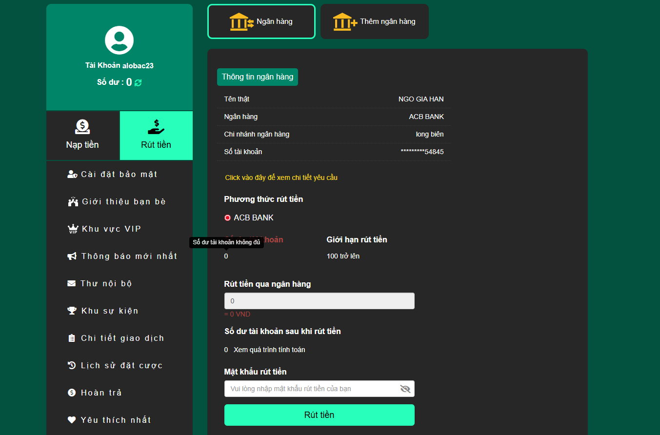 Hướng dẫn chi tiết rút tiền OK365